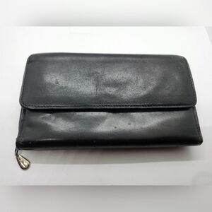 Collectibles cow hide black leather vintage zip & snap wallet So Soft